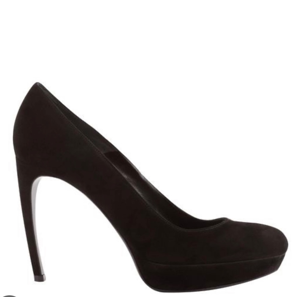 Alexander McQueen Black Armadillo Platform Heels